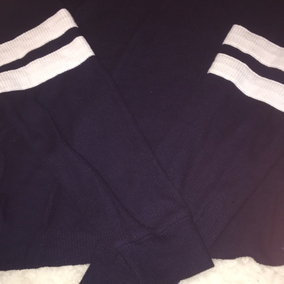 Navy Waffle Scoop Neck Sweater - Picture 2 of 2